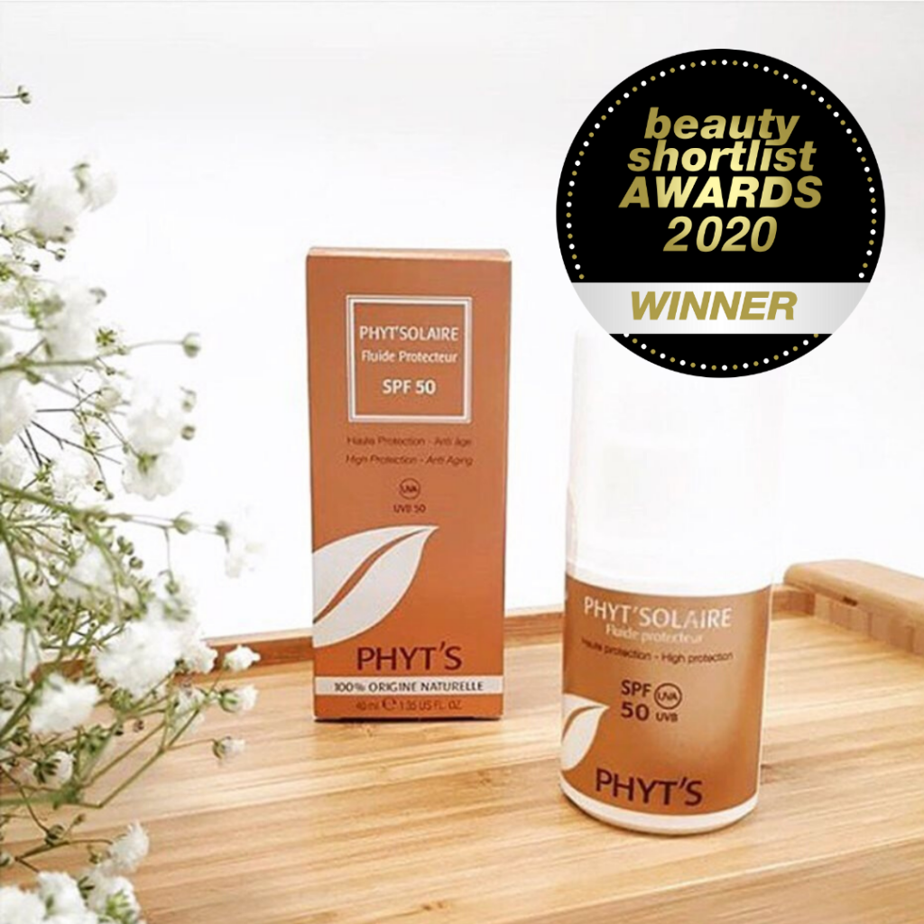 Phyt's High Protection Fluid SPF 50 wins the Award of the Best HEV/Blue Light and SPF Protection Product at the Beauty Shortlist Awards